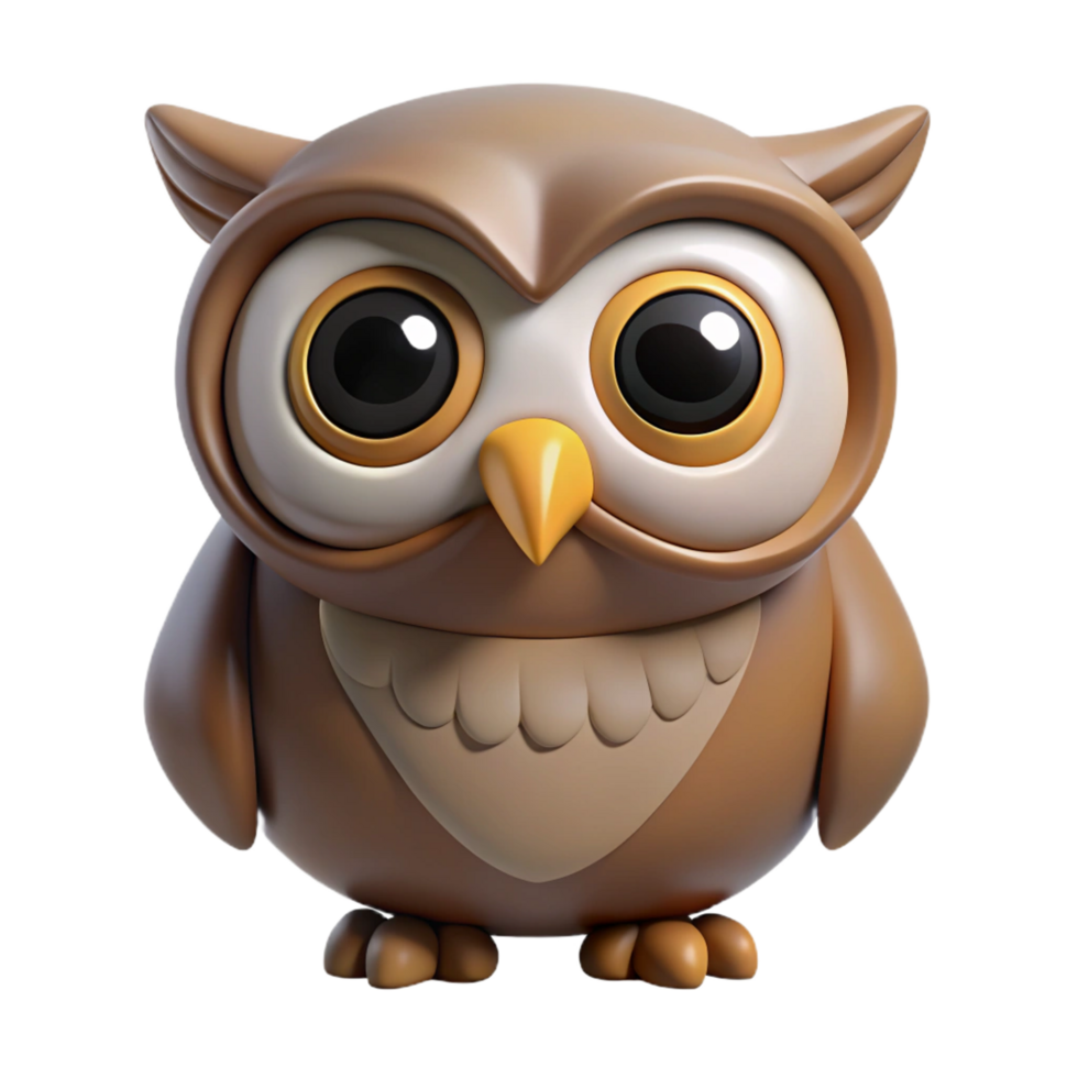 magnificent rustic A single, stylized owl, with large eyes premium png