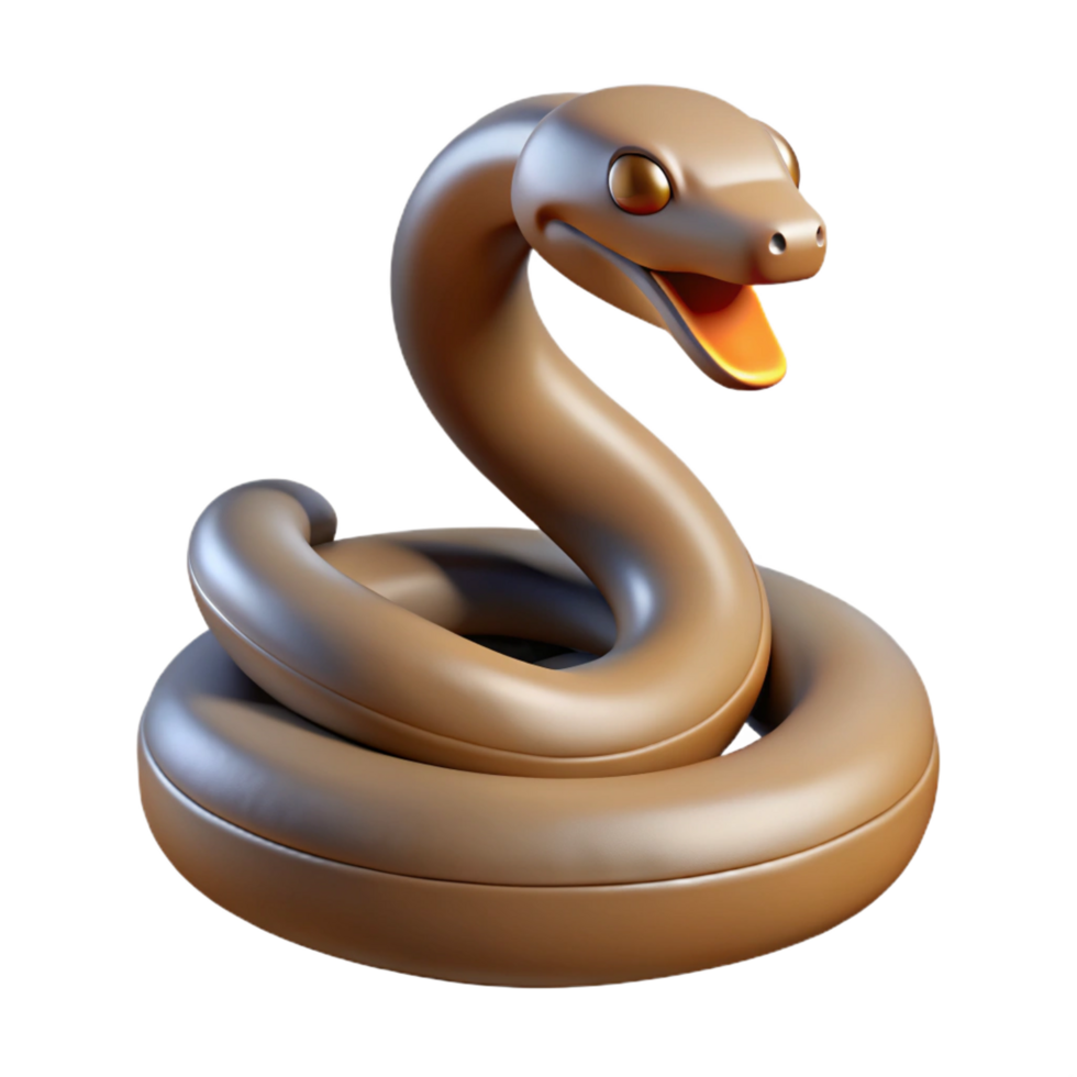 elegant abstract A single, stylized snake, coiled and ready to strike professional png