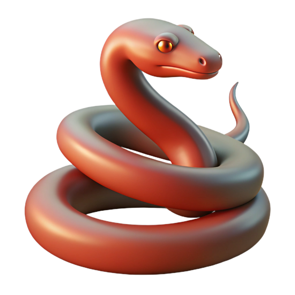 beautiful artistic A single, stylized snake, coiled and ready to strike professional png