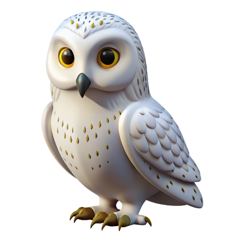 magnificent abstract A perched snowy owl 4K png