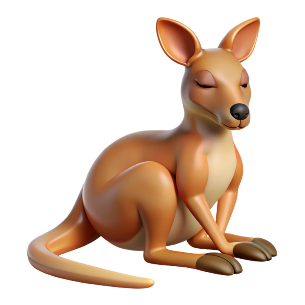 dramatic modern A resting kangaroo 4K png