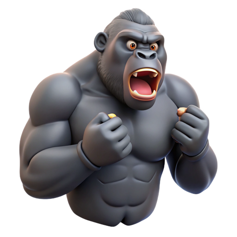 wonderful rustic A gorilla beating its chest authentic png