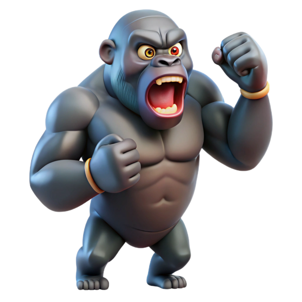 serene rustic A gorilla beating its chest original png