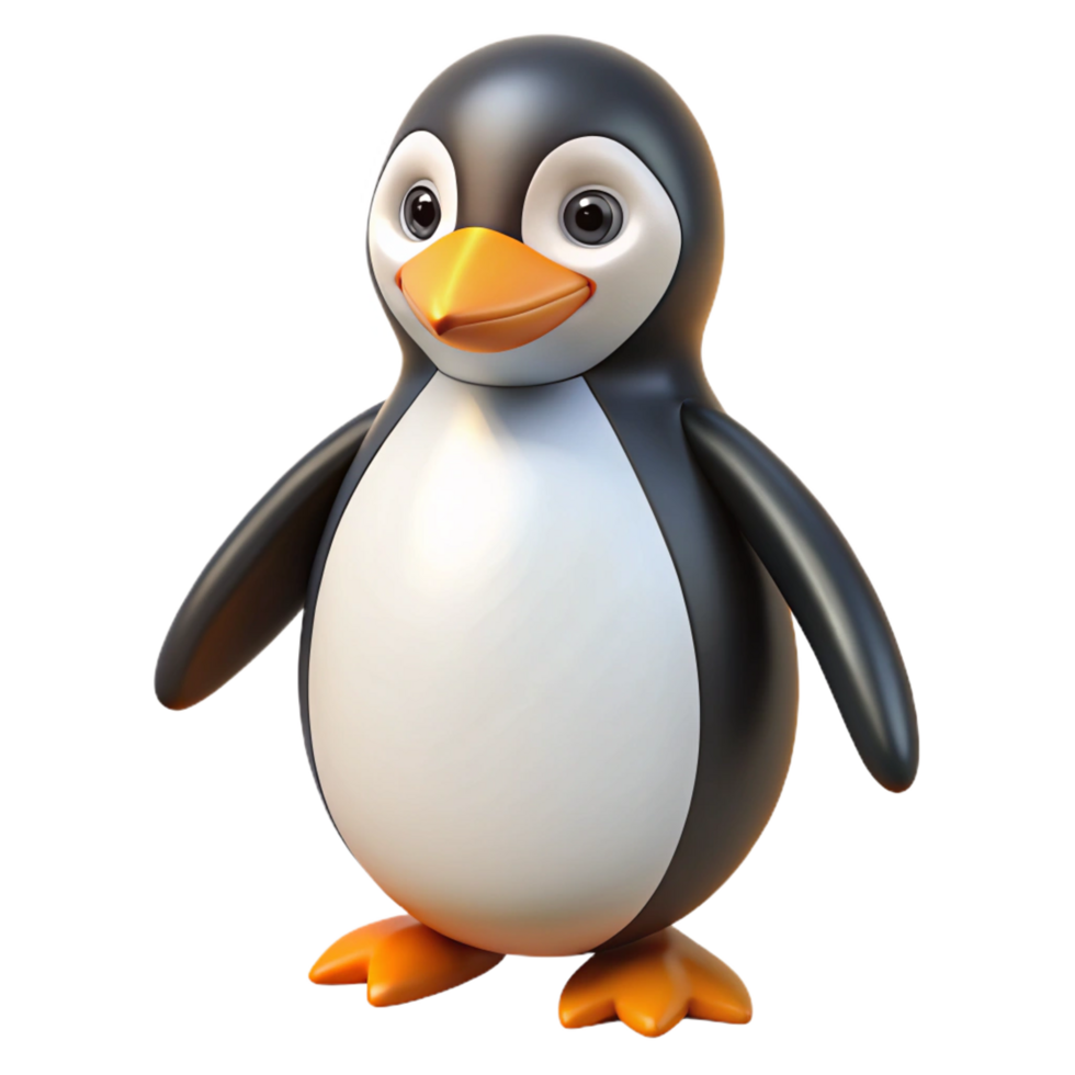 elegant artistic A penguin waddling 4K png