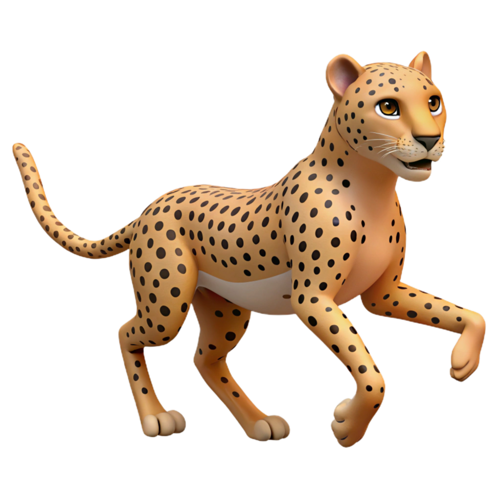 elegant abstract A cheetah running high resolution png