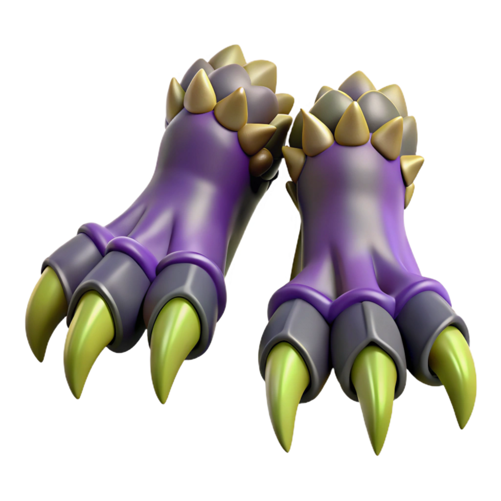 dramatic modern A pair of clawed dragon feet, scales and talons genuine png