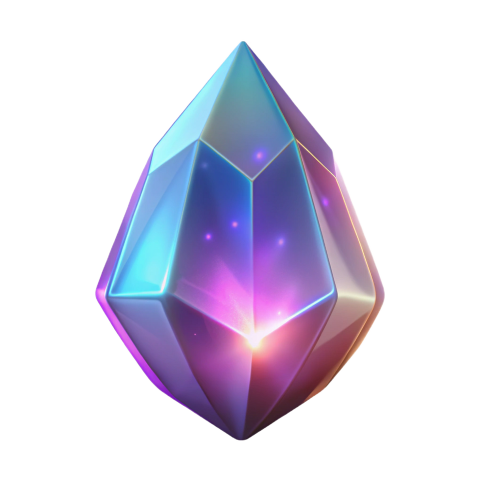 dramatic classic A hovering magic crystal, emitting a soft, ethereal glow high quality png