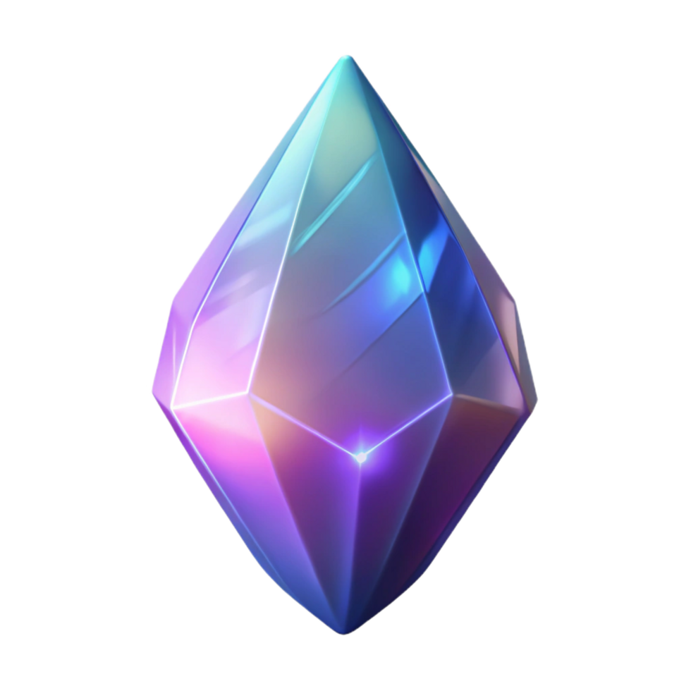 serene minimalist A hovering magic crystal, emitting a soft, ethereal glow detailed png