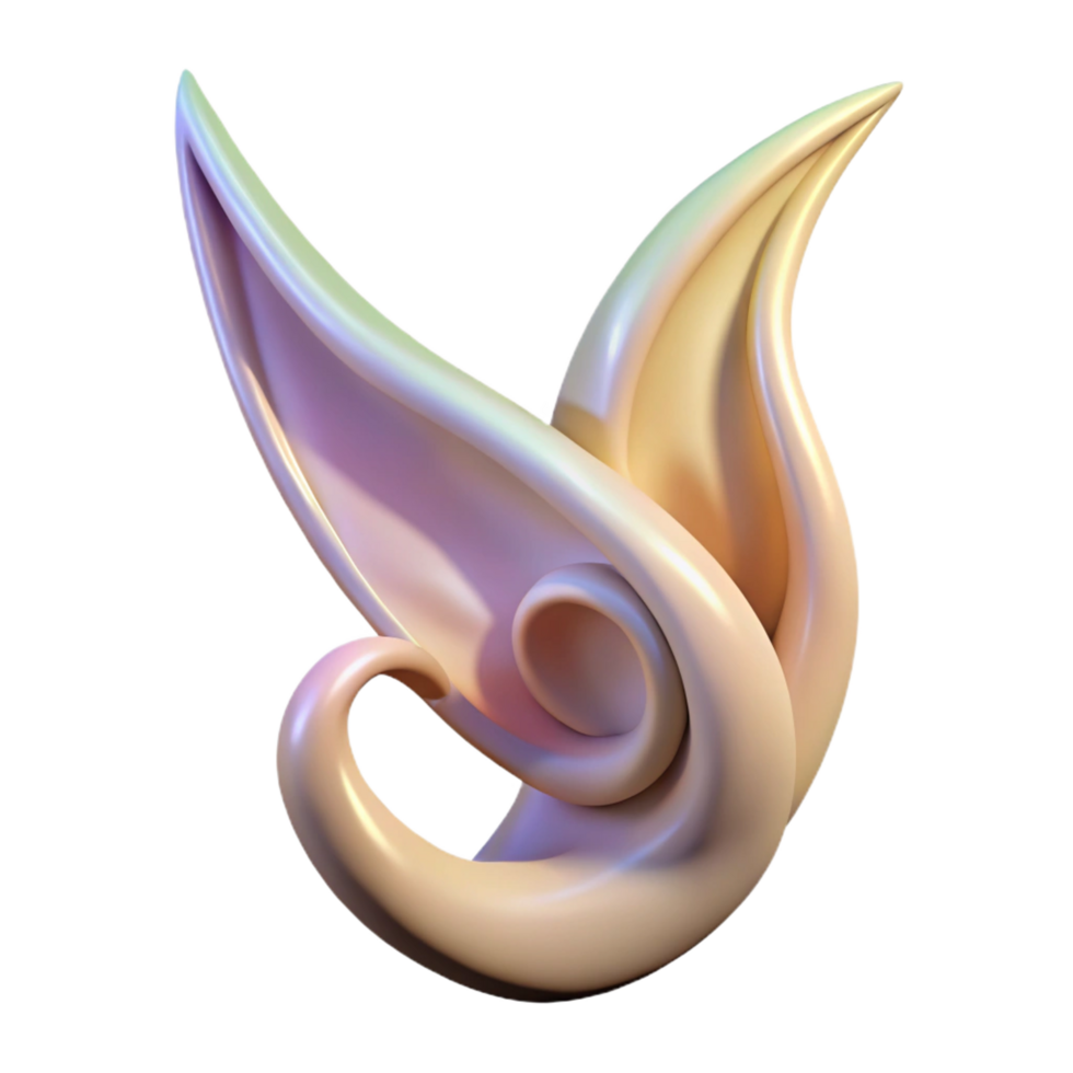 impressive abstract A delicate elf ear, pointed and elegant high resolution png