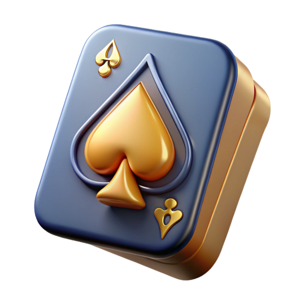 magnificent traditional A stylized playing card, Ace of Spades, with intricate design genuine png