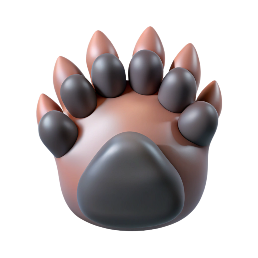 wonderful rustic A single, realistic wolf paw, claws extended exclusive png