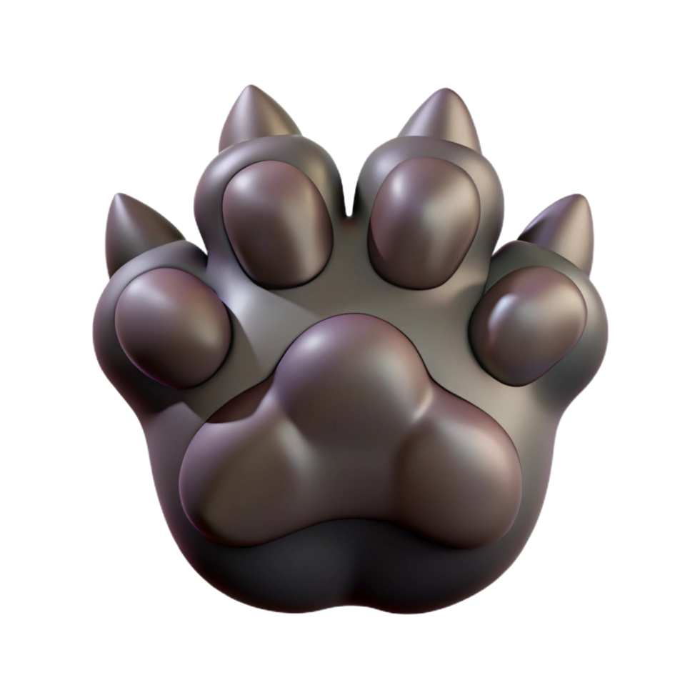wonderful vintage A single, realistic wolf paw, claws extended exclusive png