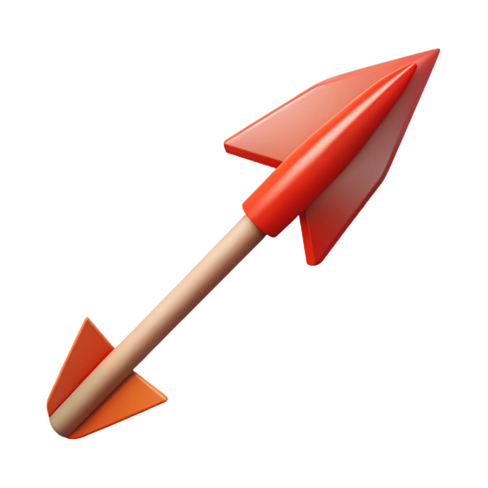 magnificent creative A stylized arrow, fletched and pointed, ready to fly premium png