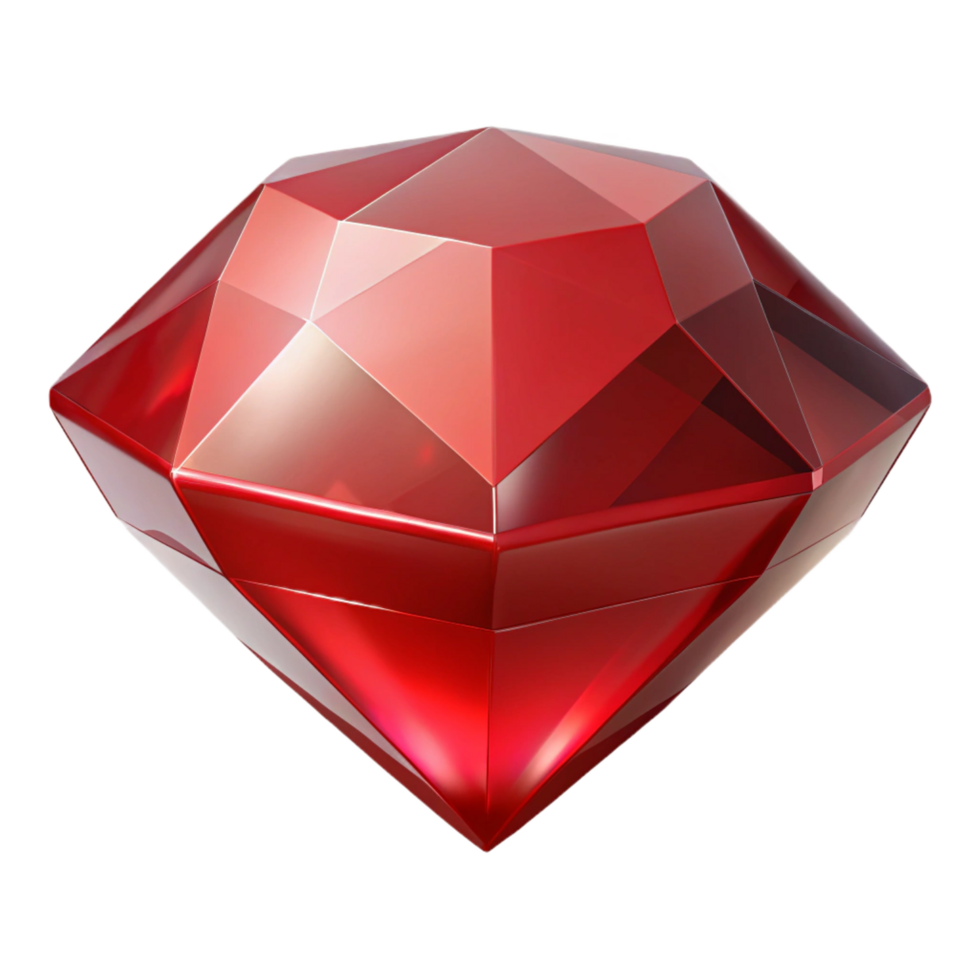 wonderful minimalist A single, blood-red ruby, cut and polished professional png