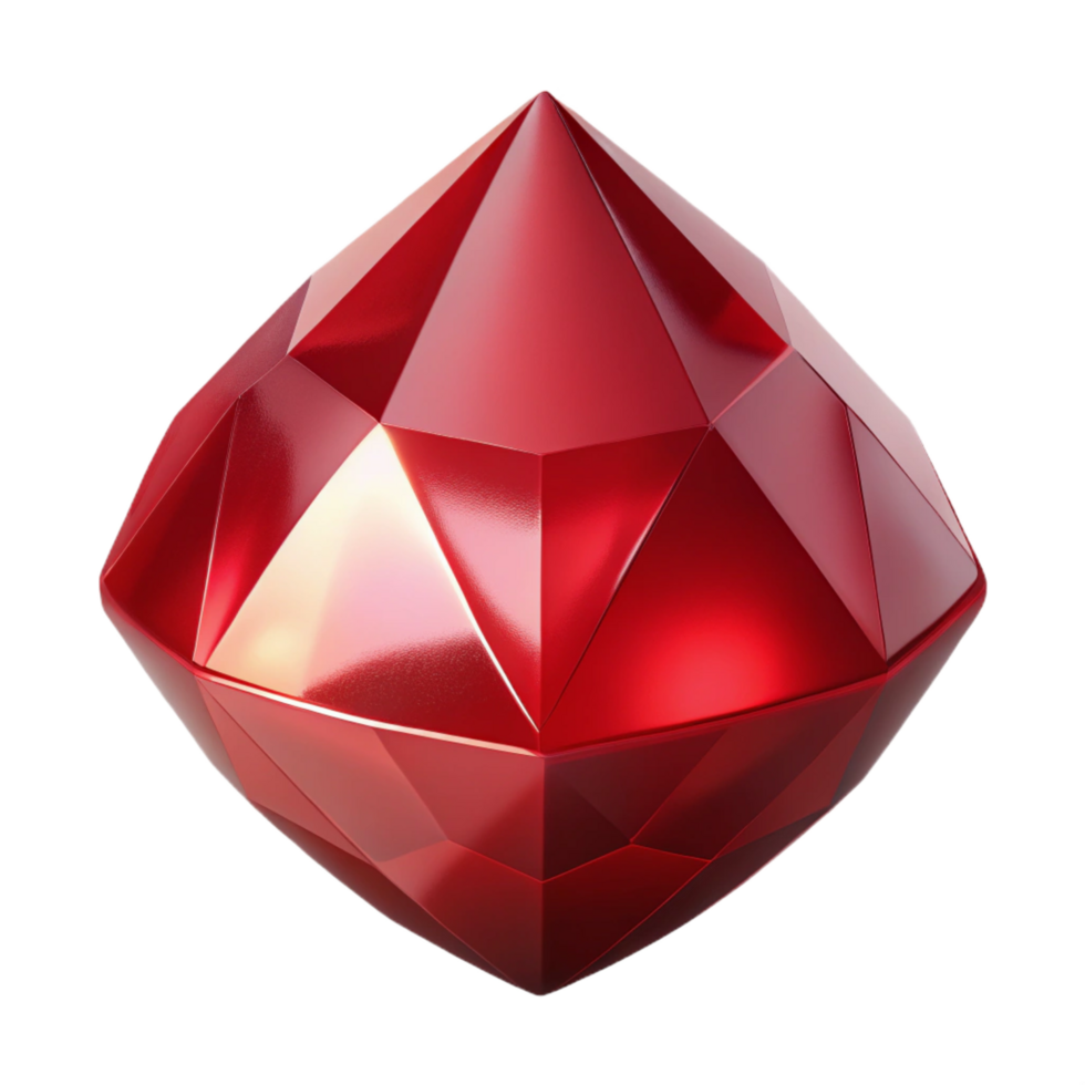 stunning rustic A single, blood-red ruby, cut and polished high resolution png