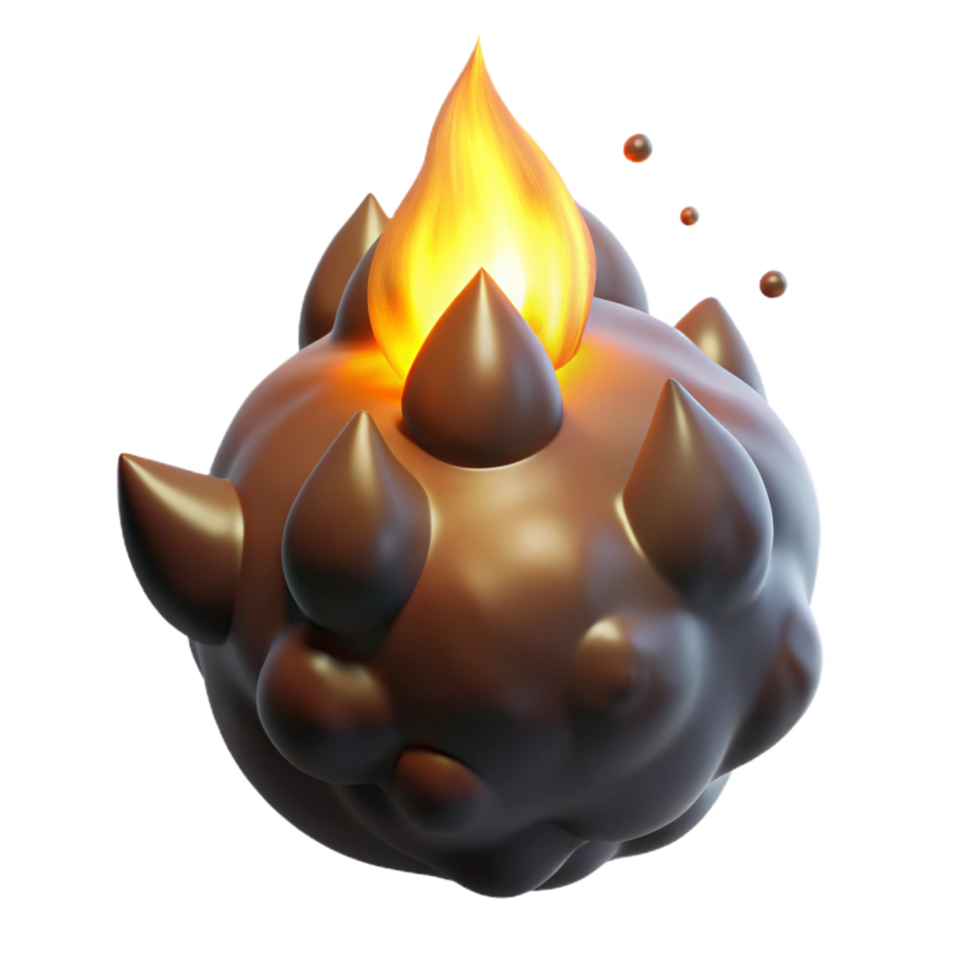 elegant modern A single, glowing ember, emitting sparks and smoke 4K png