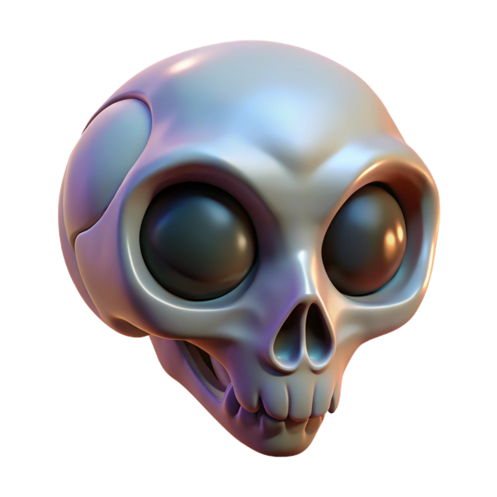 elegant modern Alien skull, bone-like structure, large eye sockets premium png
