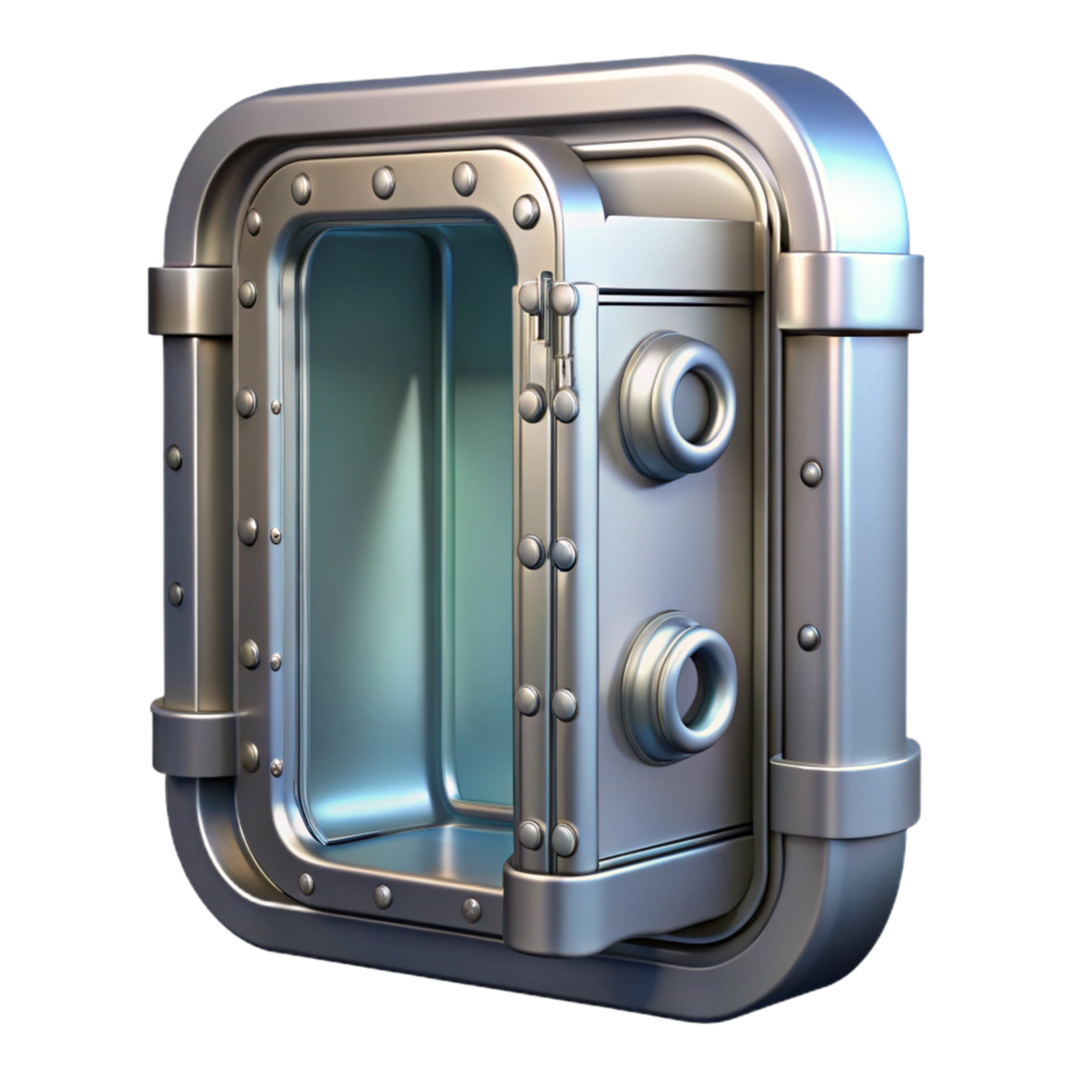 dramatic vintage Spaceship door, metallic, sliding mechanism high quality png