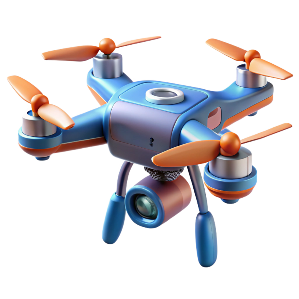 stunning rustic Futuristic drone, multi-rotor design, camera attached high resolution png