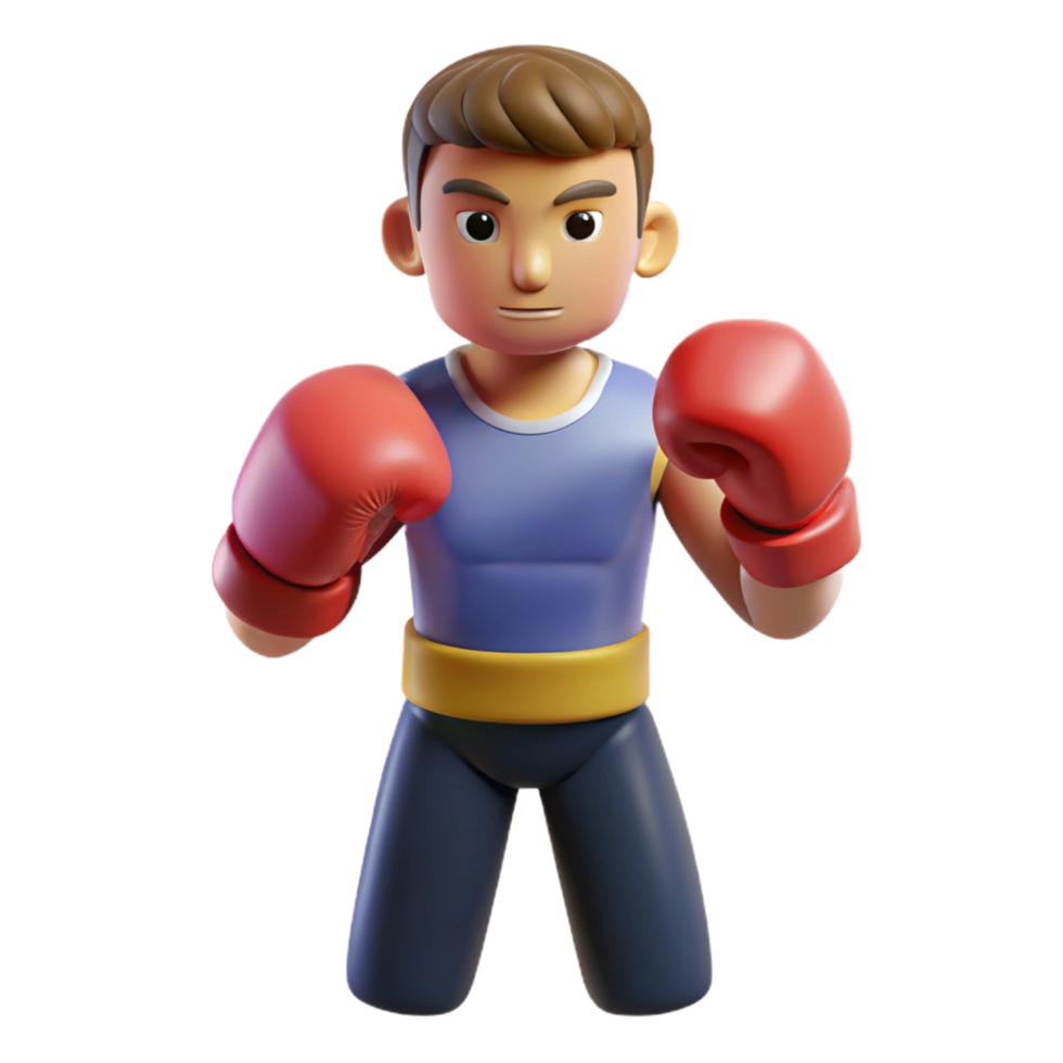 wonderful artistic Determined boxer with gloves original png
