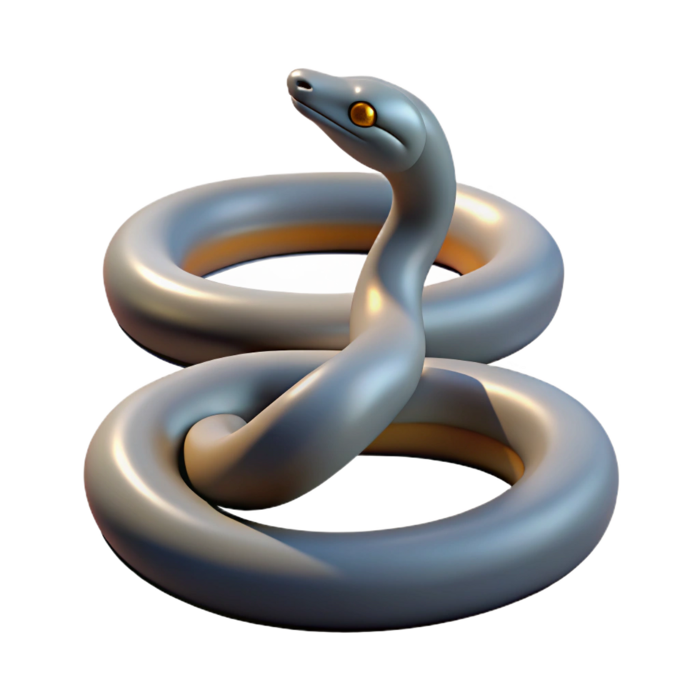 vibrant abstract Slithering snake coiled up high quality png