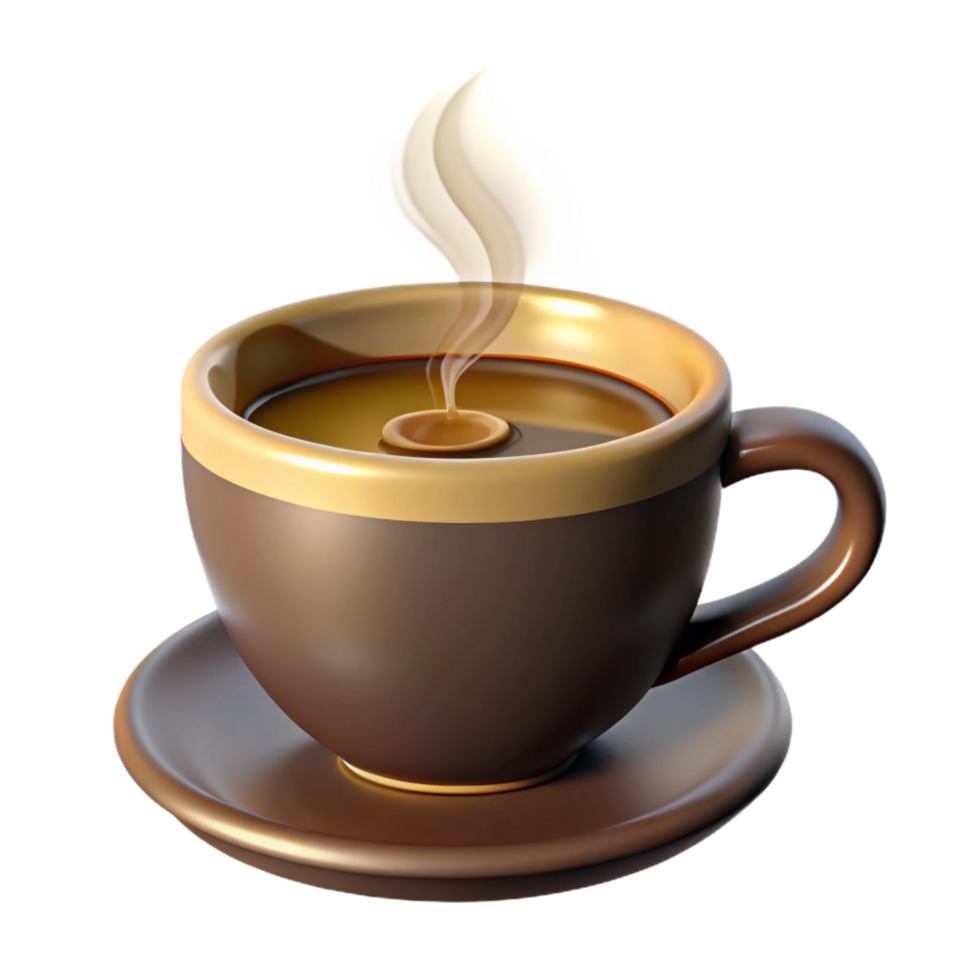 elegant vintage Steaming cup of coffee genuine png