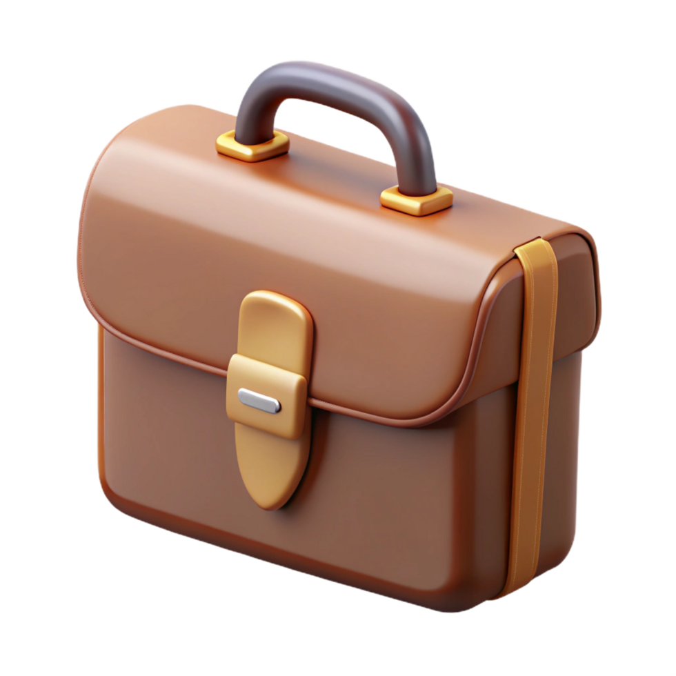 stunning artistic Leather briefcase with handle 4K png