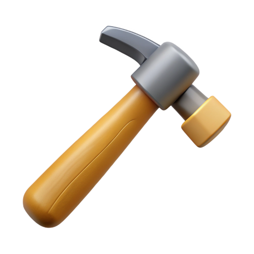 serene artistic Hammer with wooden handle premium png