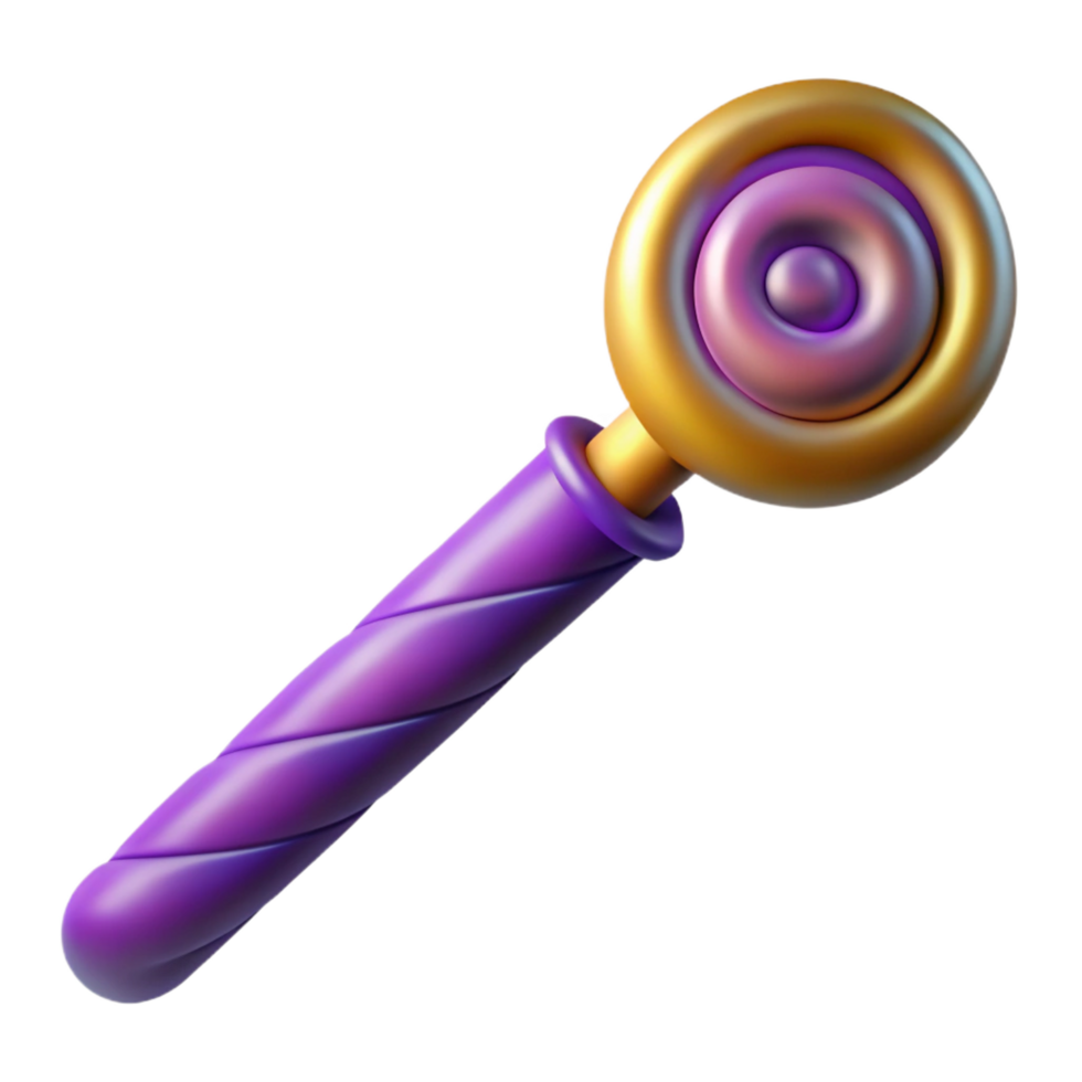 impressive creative A detailed illustration of a magic wand with swirling patterns, genuine png