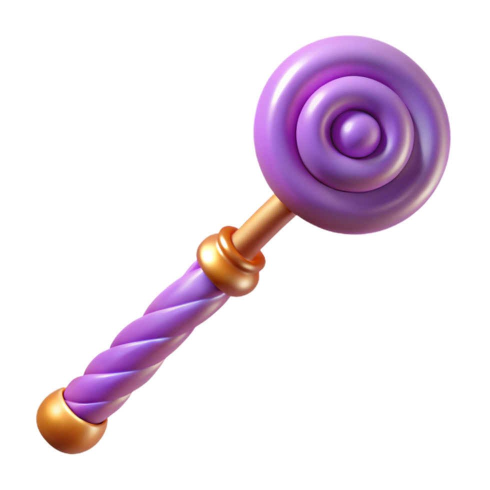 extraordinary modern A detailed illustration of a magic wand with swirling patterns, authentic png