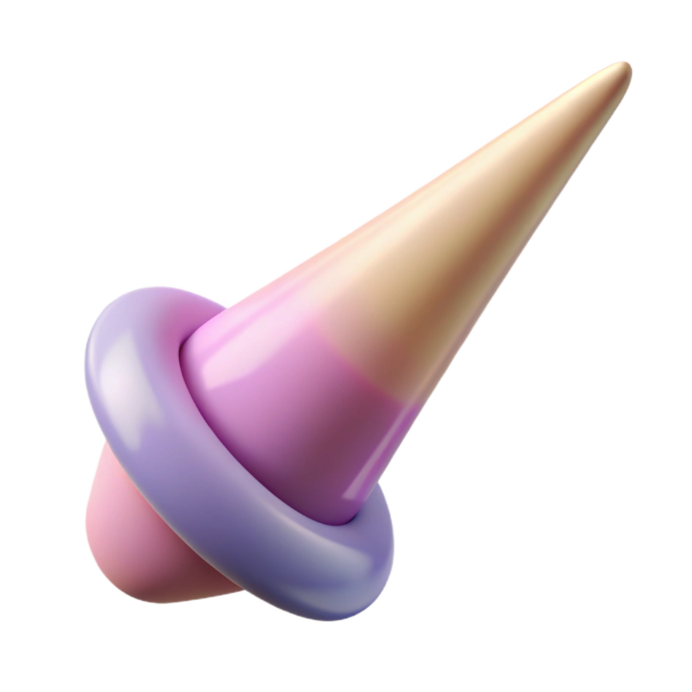 wonderful classic A single, realistic rendering of a unicorn horn, high resolution png