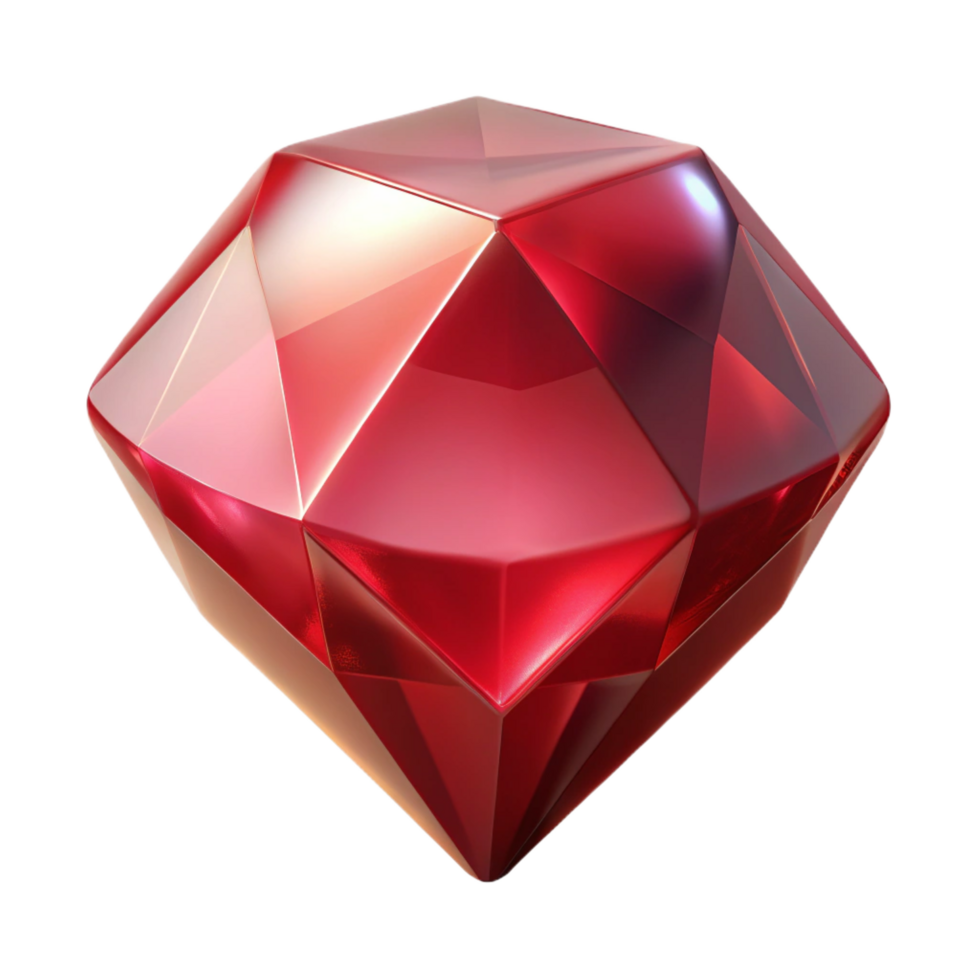 serene classic A single, polished gemstone, ruby red, exclusive png