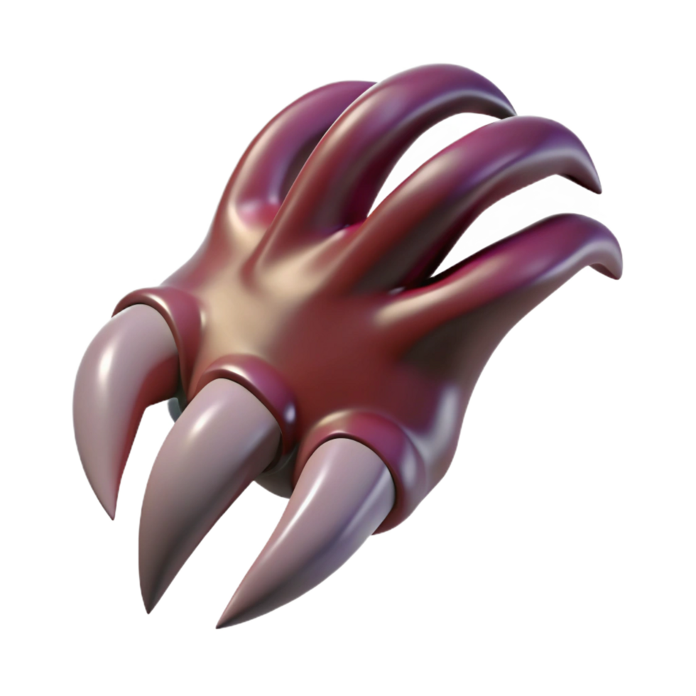 magnificent modern A realistic rendering of a demon's hand, clawed, original png