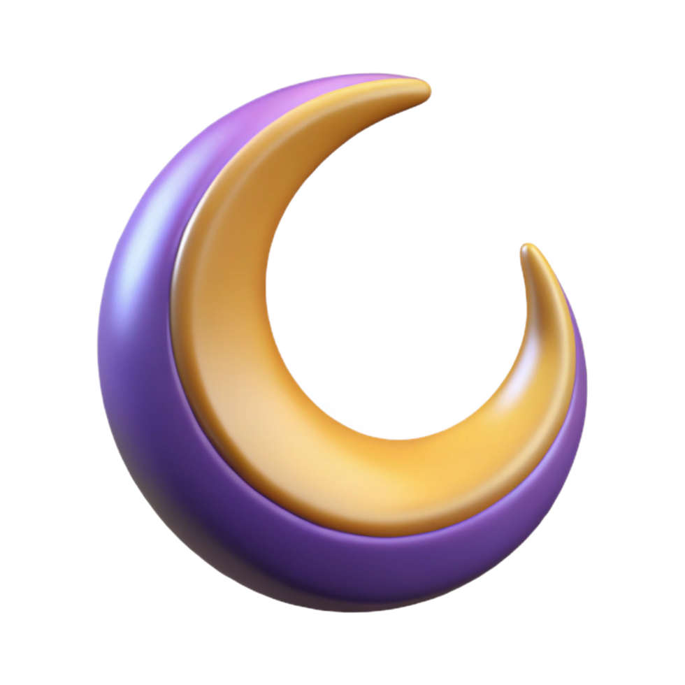 extraordinary creative A single, stylized crescent moon pendant, premium png
