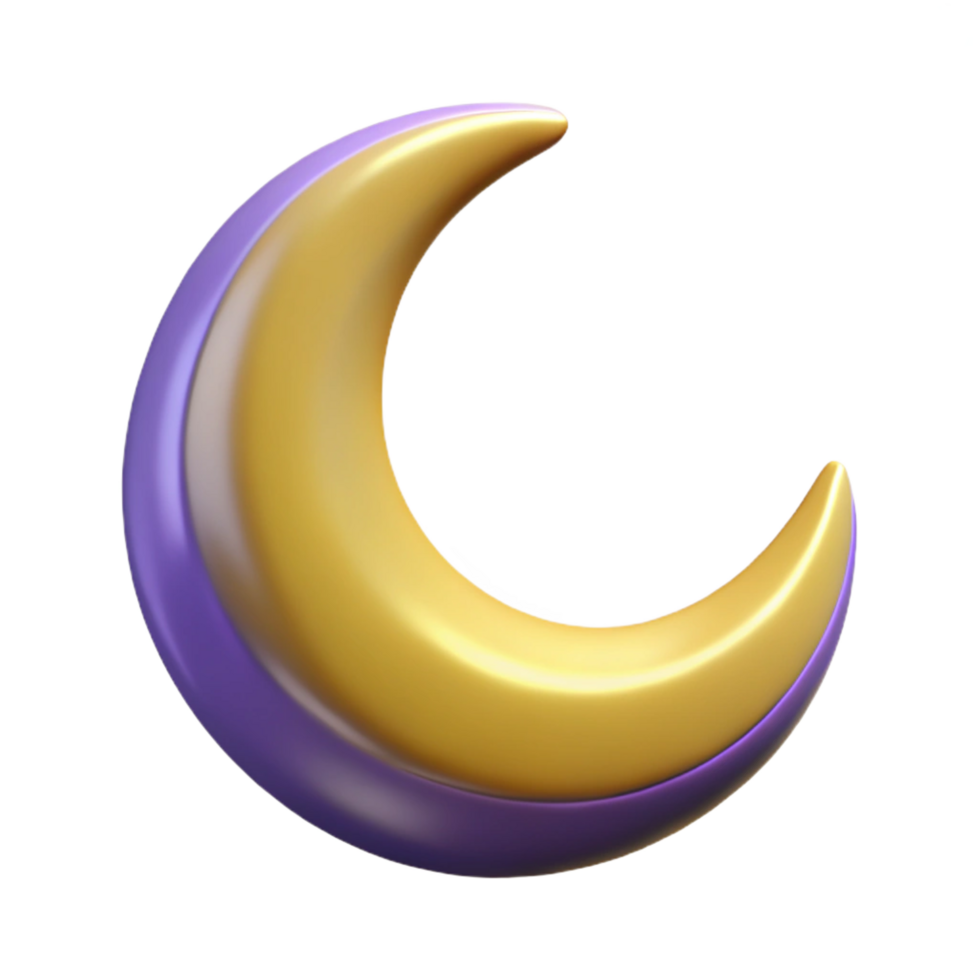 beautiful contemporary A single, stylized crescent moon pendant, authentic png