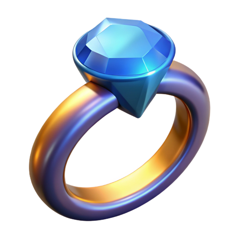 elegant rustic A detailed illustration of a magical ring with a large gem, authentic png