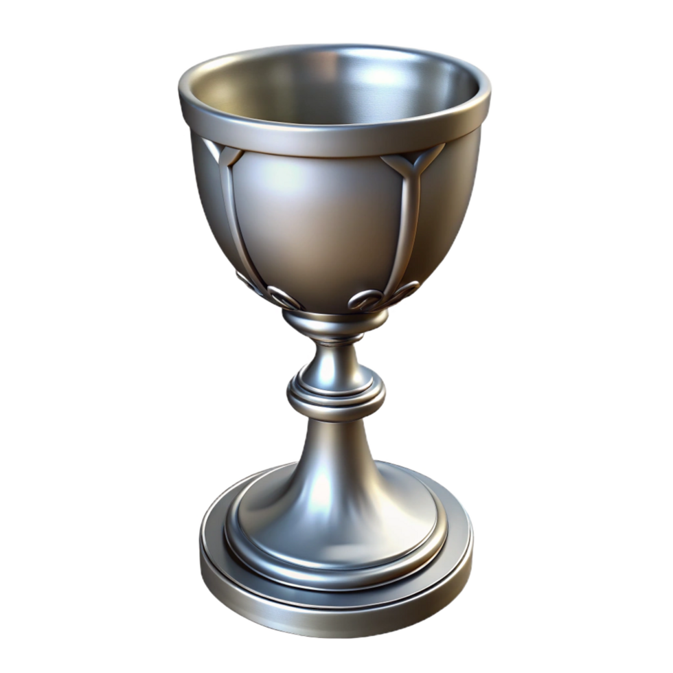 extraordinary contemporary A single, ornate silver chalice, exclusive png