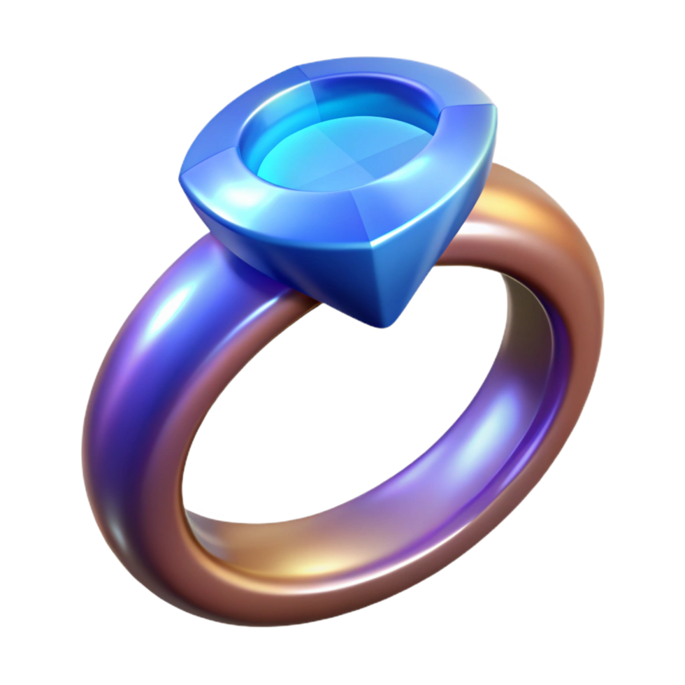 dramatic minimalist A detailed illustration of a magical ring with a large gem, premium png