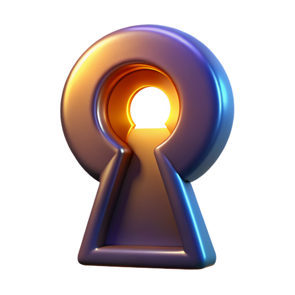 elegant creative A single, ornate keyhole, glowing, professional png