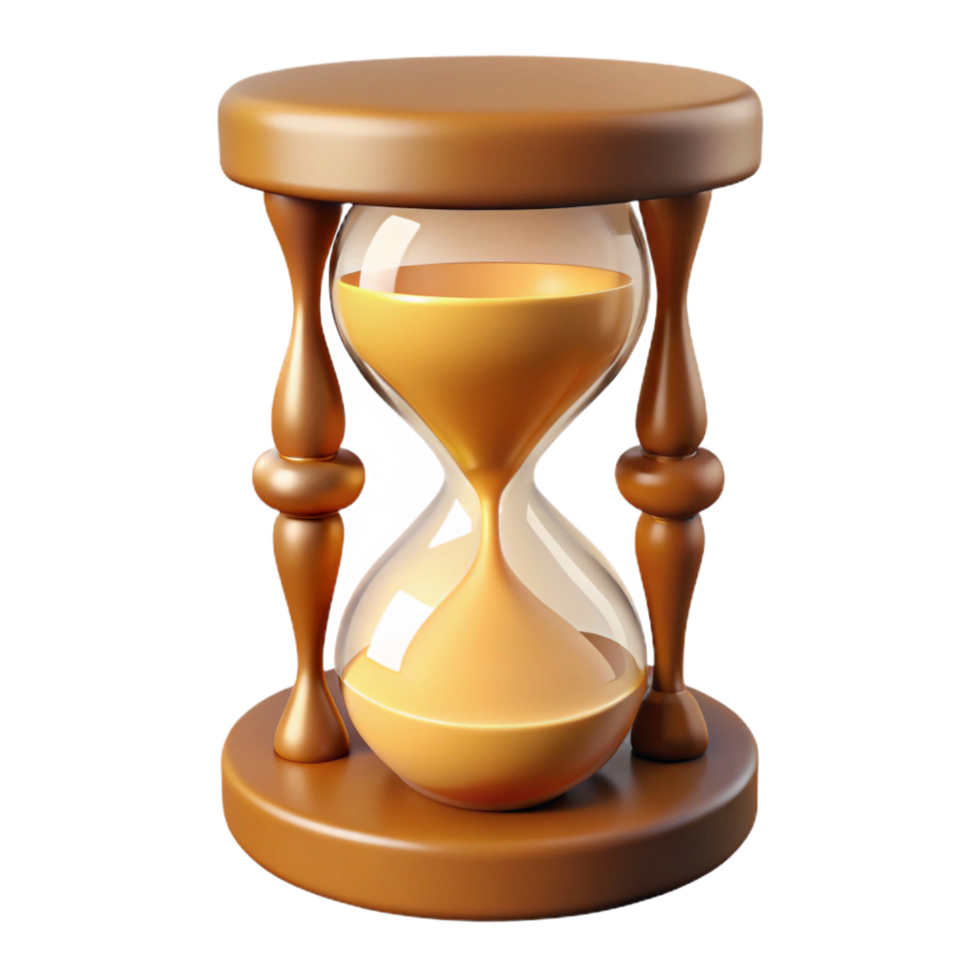 beautiful modern A single, ornate hourglass with swirling sand, high quality png