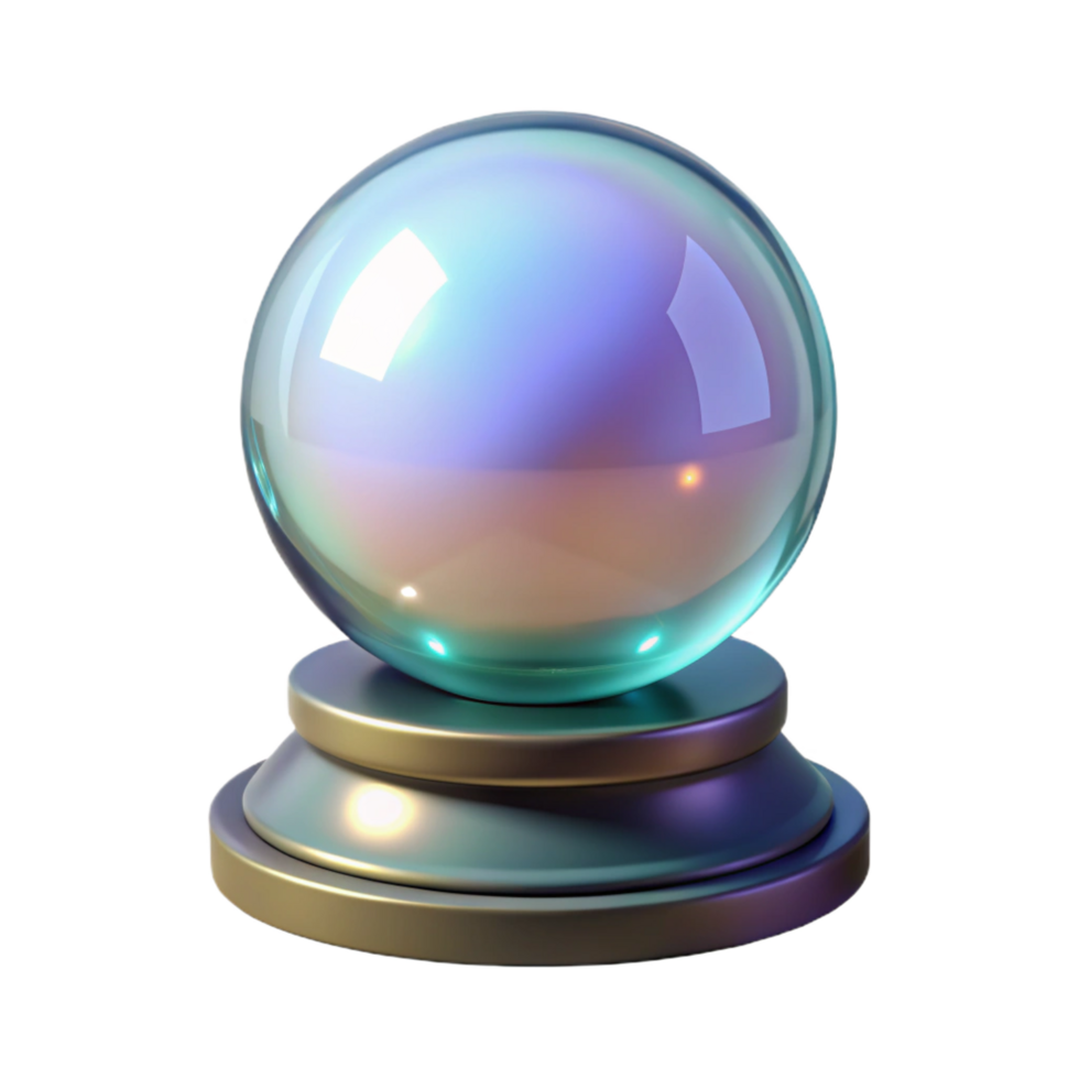 extraordinary classic A single, stylized crystal ball on a stand, 4K png