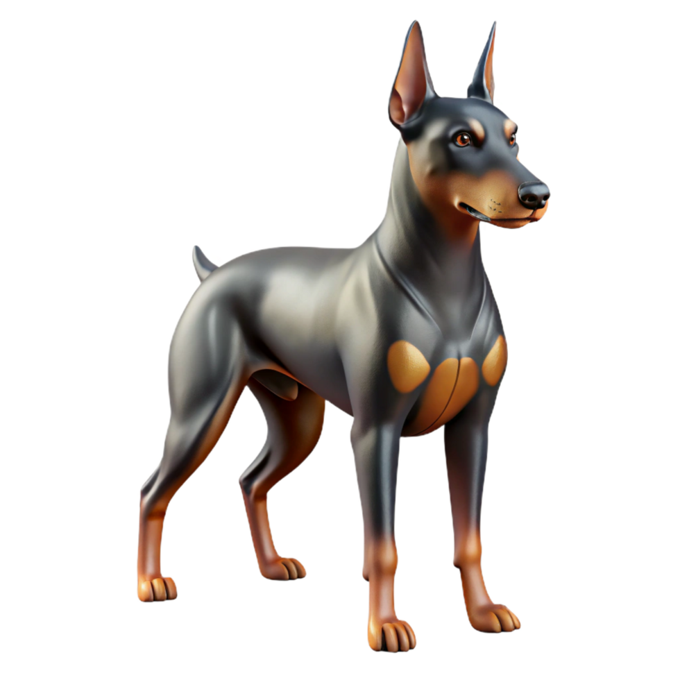 impressive artistic A regal Doberman Pinscher dog standing professional png