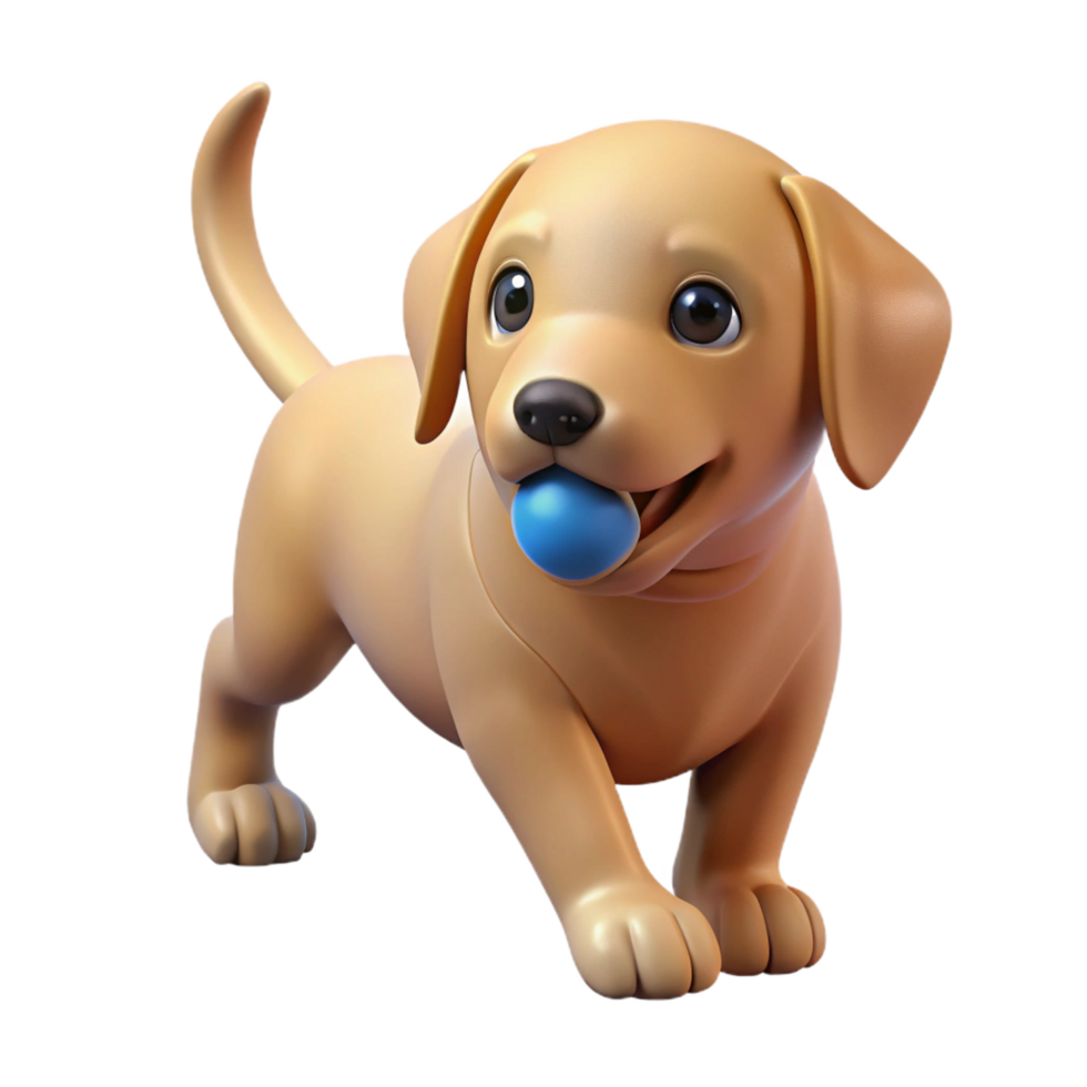 serene vintage A playful Labrador Retriever puppy, retrieving a ball premium png