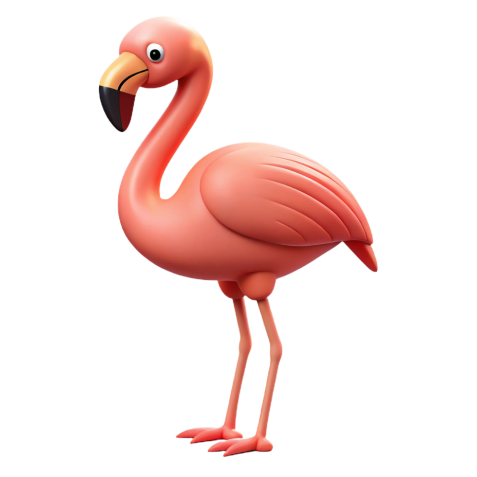 vibrant traditional A flamingo standing on one leg 4K png