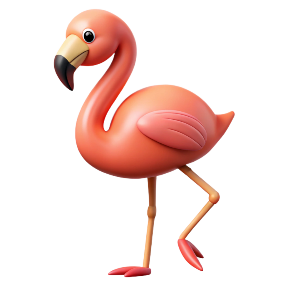 dramatic classic A flamingo standing on one leg high quality png