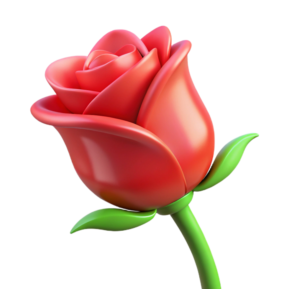 stunning vintage Single red rose bud professional png