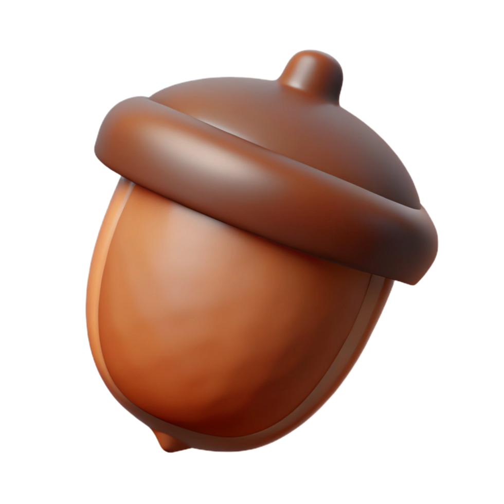 dramatic abstract One brown acorn with cap 4K png