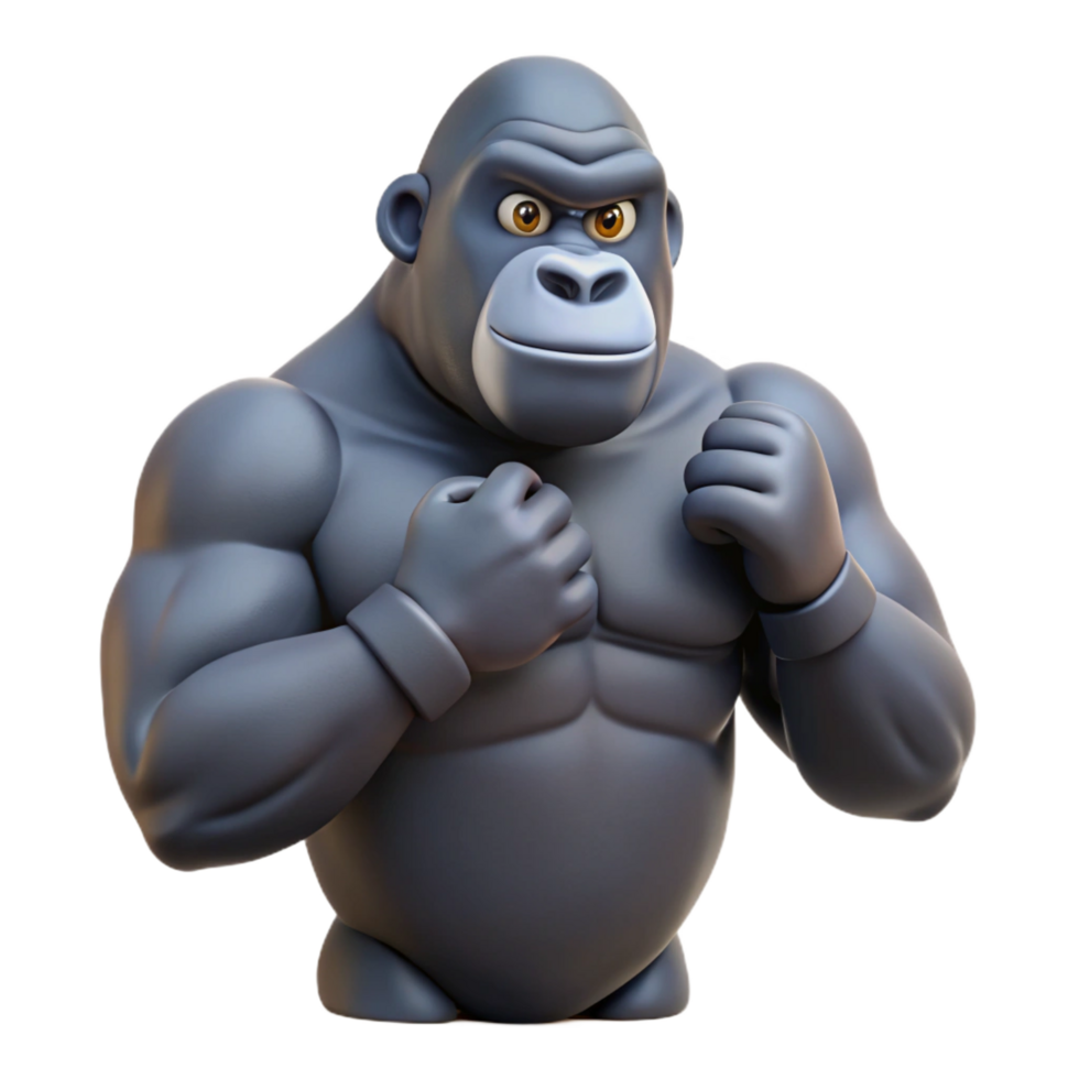 impressive abstract A gorilla, beating chest high resolution png