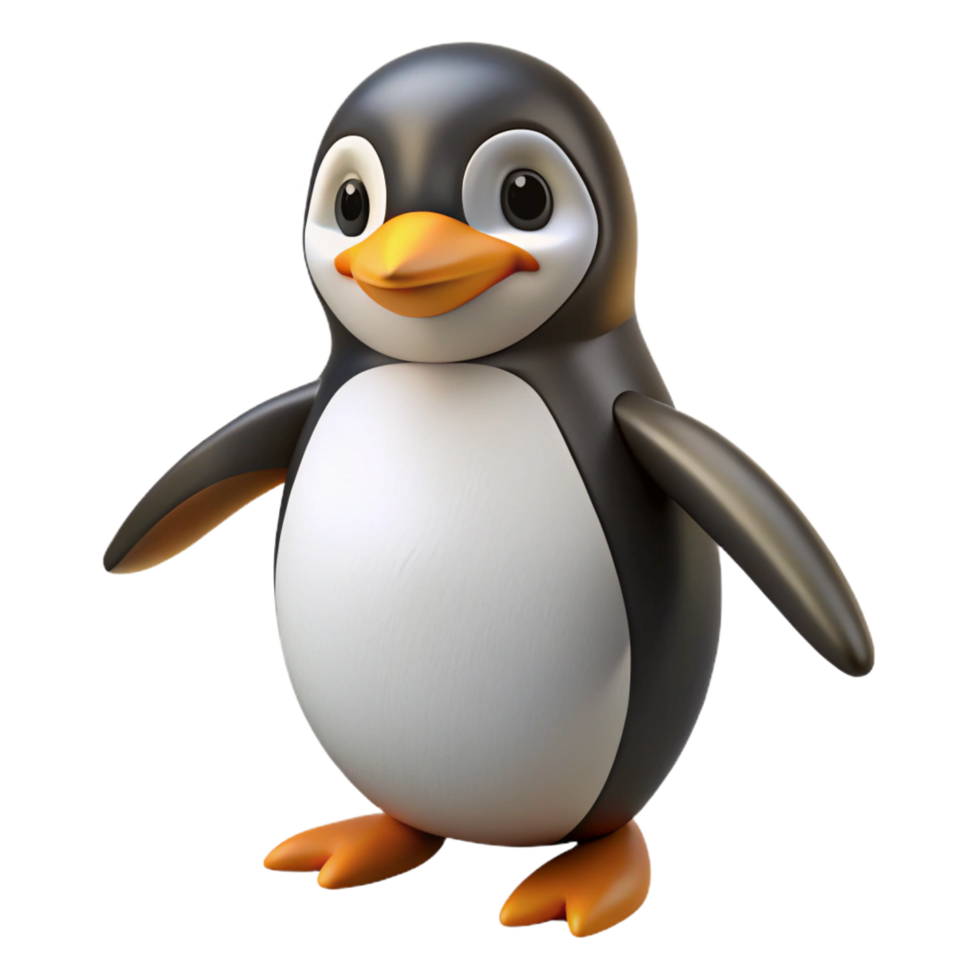 elegant artistic A penguin, waddling detailed png