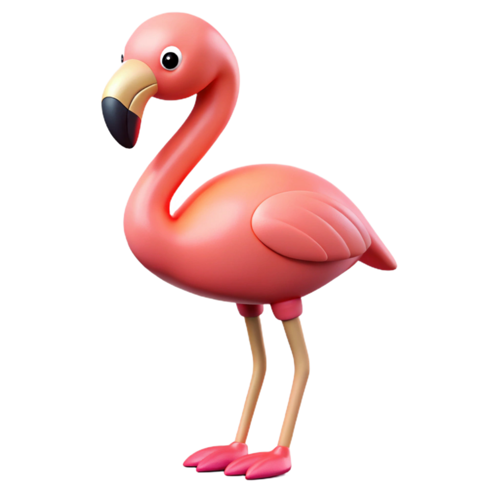 serene artistic A flamingo standing on one leg premium png